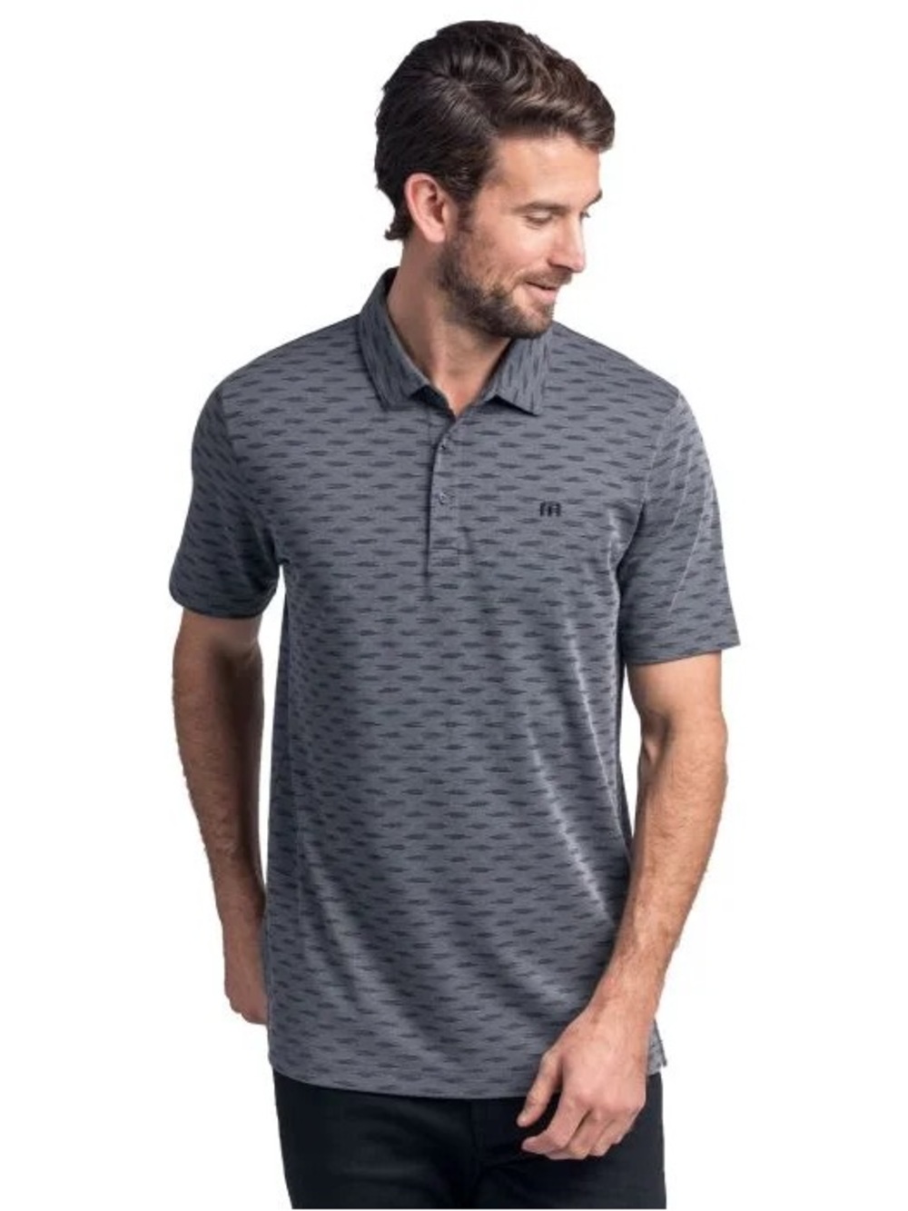Travis Mathew Zero Responsibility Golf Polo Grey Patterned XXL Quick Dry